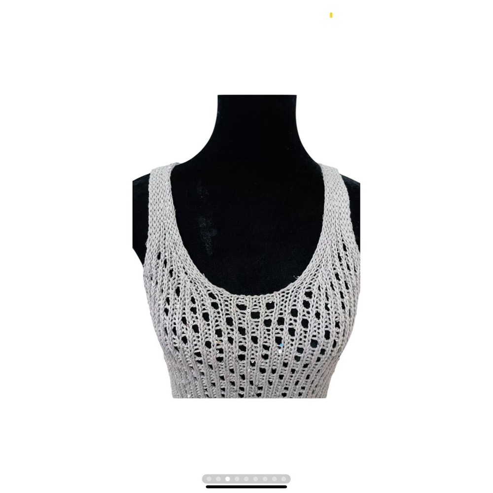 Eileen Fisher Open Knit Sequin Sleeveless Sweater Women's‎ Size XS - Picture 3 of 9